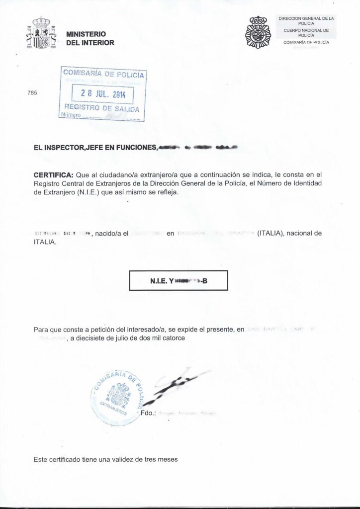 come richiedere il NIE in Spagna
